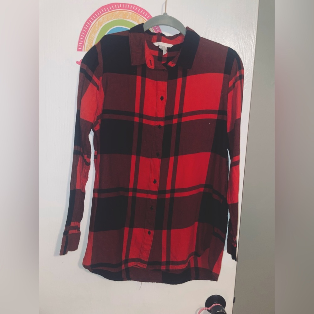 Flannel blouse - red and black